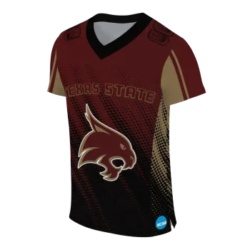 customized texas state bobcats halftone flow maroon black jersey fashion forward