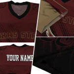 customized texas state bobcats halftone flow maroon black jersey best selling