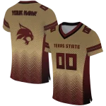 customized texas state bobcats halftone sweep gold black jersey best selling