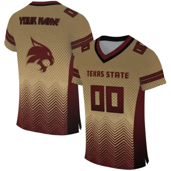 customized texas state bobcats halftone sweep gold black jersey best selling
