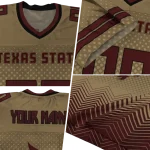 customized texas state bobcats halftone sweep gold black jersey best selling