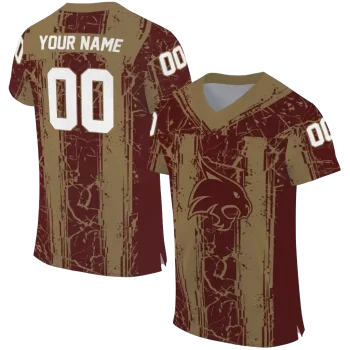 customized texas state bobcats rugged stripes maroon jersey best selling