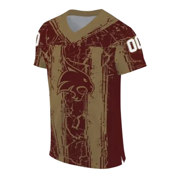customized texas state bobcats rugged stripes maroon jersey fashion forward