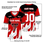 customized texas tech red raiders dripping flames red white jersey best selling