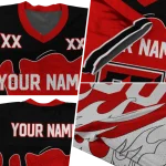 customized texas tech red raiders dripping flames red white jersey best selling