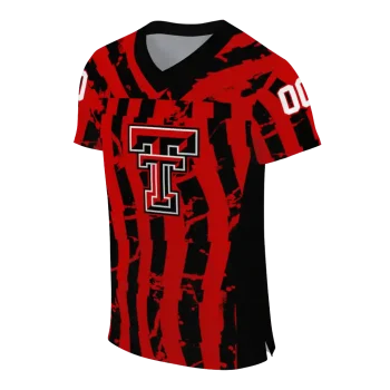 customized texas tech red raiders stripe splatter red jersey fashion forward