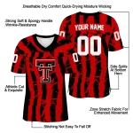 customized texas tech red raiders stripe splatter red jersey best selling