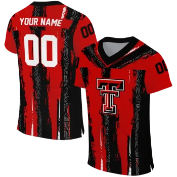 customized texas tech red raiders striped texture red jersey best selling