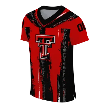 customized texas tech red raiders striped texture red jersey fashion forward