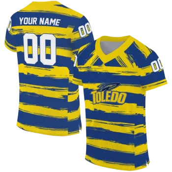 customized toledo rockets art stripe blue jersey best selling