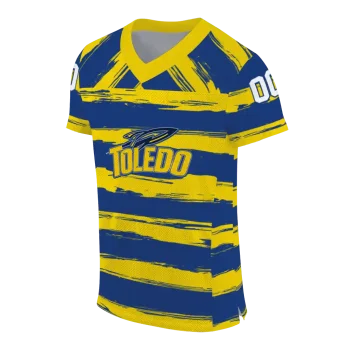 customized toledo rockets art stripe blue jersey fashion forward