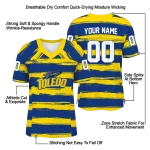 customized toledo rockets art stripe blue jersey best selling