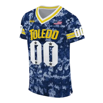 customized toledo rockets camouflage abstract blue jersey fashion forward