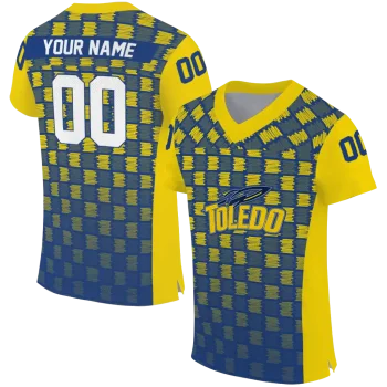 customized toledo rockets stacked rectangle blue jersey best selling