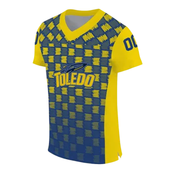customized toledo rockets stacked rectangle blue jersey fashion forward