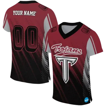 customized troy trojans halftone flow red black jersey best selling