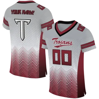 customized troy trojans halftone sweep grey black jersey best selling