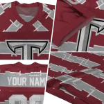 customized troy trojans layered grids red jersey best selling