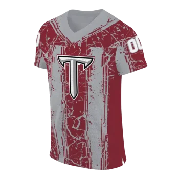 customized troy trojans rugged stripes red jersey fashion forward