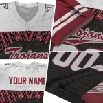 customized troy trojans tire arrows red black white jersey best selling