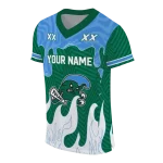 customized tulane green wave dripping flames green white jersey best selling