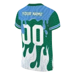 customized tulane green wave dripping flames green white jersey best selling