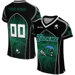 customized tulane green wave halftone slant green black jersey best selling