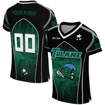 customized tulane green wave halftone slant green black jersey best selling