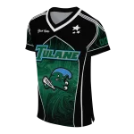 customized tulane green wave halftone slant green black jersey best selling
