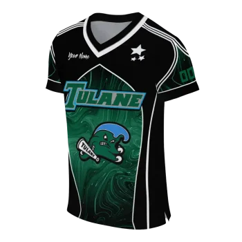 customized tulane green wave halftone slant green black jersey fashion forward