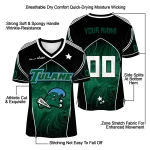 customized tulane green wave halftone slant green black jersey best selling