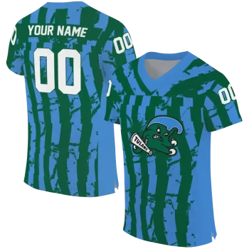 customized tulane green wave stripe splatter green jersey best selling