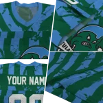 customized tulane green wave stripe splatter green jersey best selling