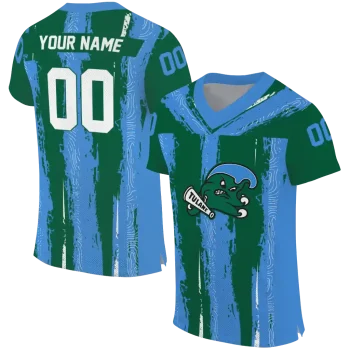 customized tulane green wave striped texture green jersey best selling