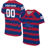 customized tulsa golden hurricane art stripe blue jersey best selling