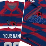 customized tulsa golden hurricane art stripe blue jersey best selling