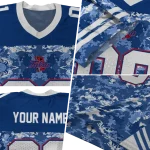 customized tulsa golden hurricane mirrored pattern blue jersey best selling