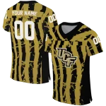 customized ucf knights stripe splatter gold jersey best selling