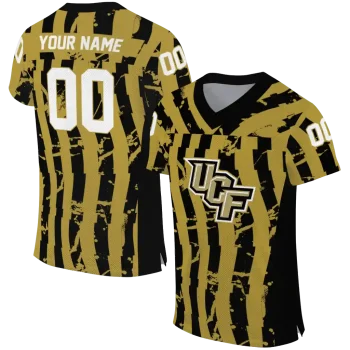 customized ucf knights stripe splatter gold jersey best selling