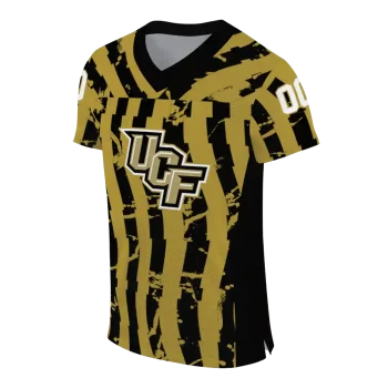 customized ucf knights stripe splatter gold jersey fashion forward