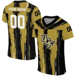 customized ucf knights striped texture gold jersey best selling