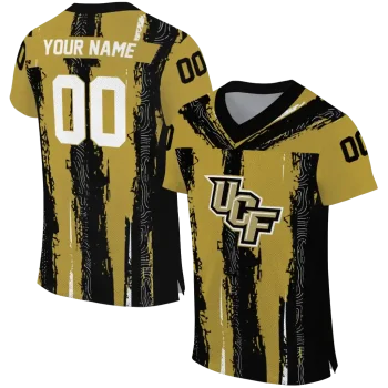 customized ucf knights striped texture gold jersey best selling