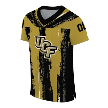 customized ucf knights striped texture gold jersey fashion forward