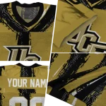 customized ucf knights striped texture gold jersey best selling