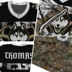 customized uconn huskies antler skull camouflage hunting jersey best selling
