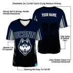customized uconn huskies halftone flow blue black jersey best selling