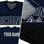 customized uconn huskies halftone flow blue black jersey best selling
