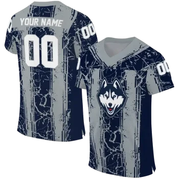 customized uconn huskies rugged stripes blue jersey best selling