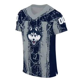 customized uconn huskies rugged stripes blue jersey fashion forward