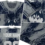 customized uconn huskies rugged stripes blue jersey best selling